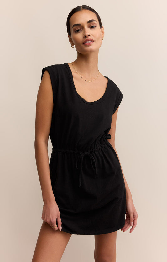Z SUPPLY DAYSHIFT MINI DRESS TRUE BLACK