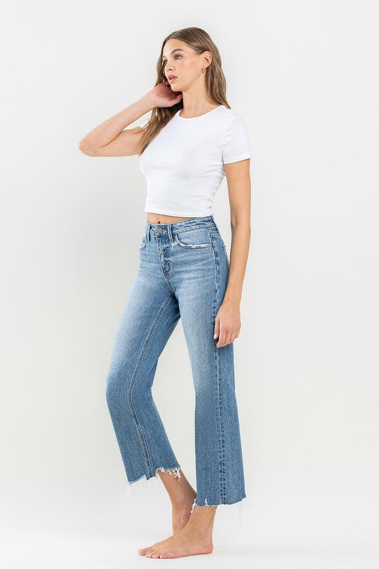 VERVET HIGH RISE CROP WIDE LEG JEAN VIOLET