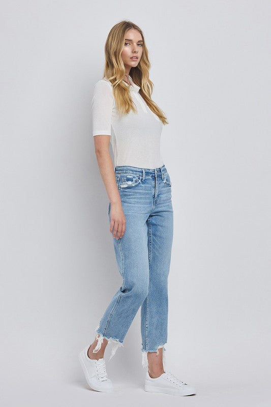 VERVET HIGH RISE REGULAR STRAIGHT JEANS FRANCESCA