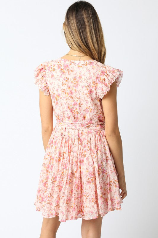ELLIS FLORAL DRESS PINK CREAM FINAL SALE