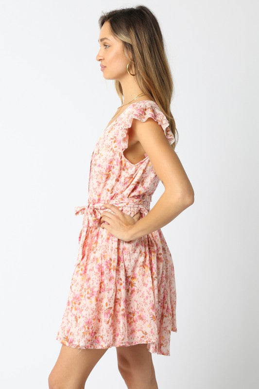 ELLIS FLORAL DRESS PINK CREAM FINAL SALE