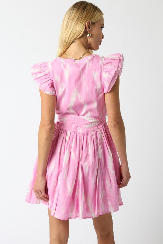 OLIVACEOUS BRIELLE PINK CREAM DRESS FINAL SALE