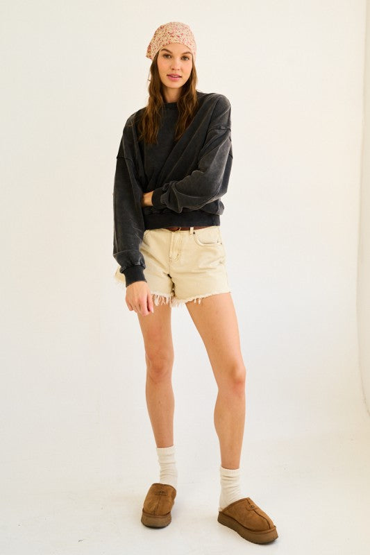 WASHED BLACK BURNOUT SWEATSHIRT