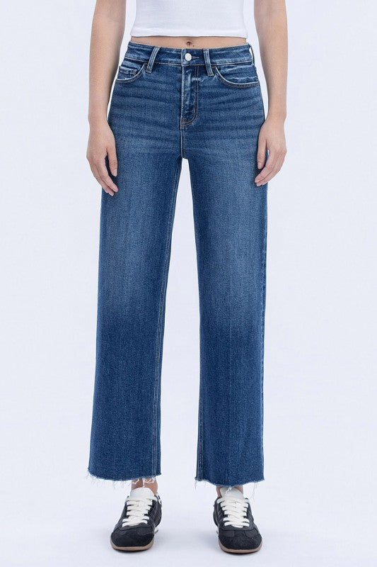 FLYING MONKEY HIGH RISE TROUSER PRESS WIDE LEG JEANS REMY