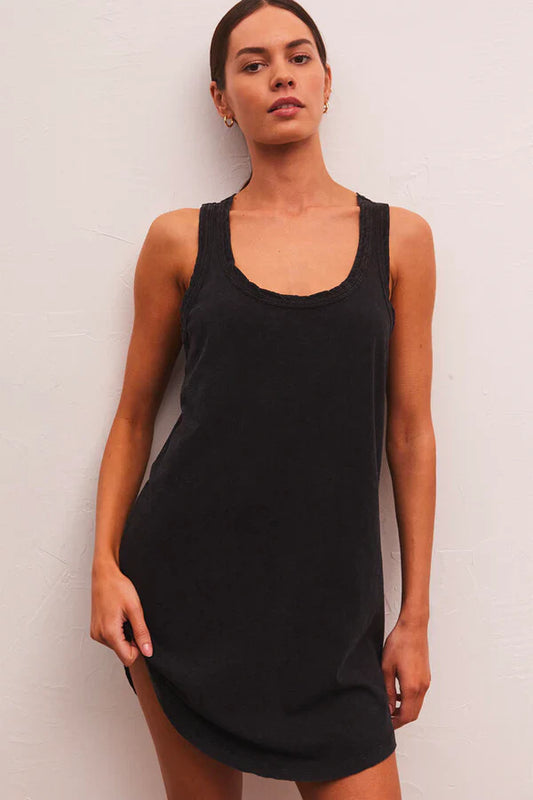 Z SUPPLY EASY GOING MINI DRESS WASHED WBLACK