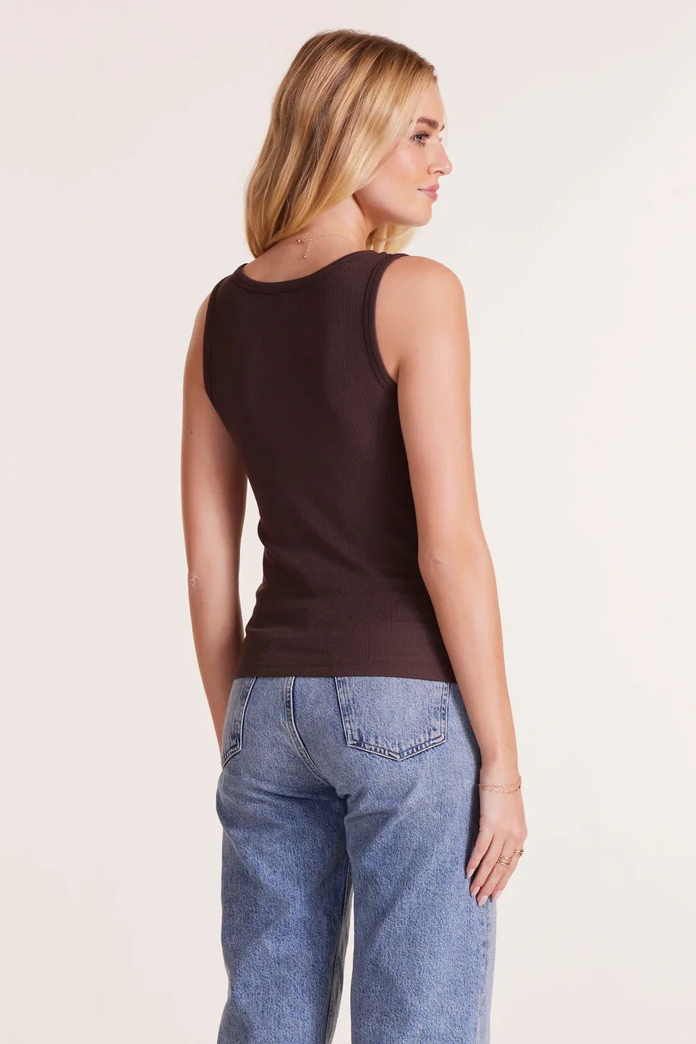 BOBI BLACK FITTED CROP SHELL TANK