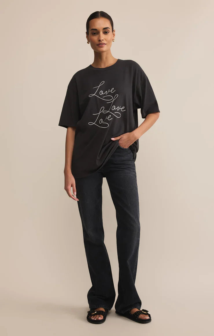 Z SUPPLY ALL THE LOVE CITY TEE BLACK SAND