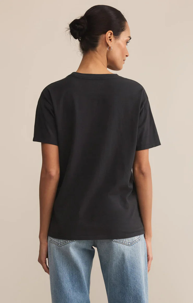 Z SUPPLY TRUE LOVE BOYFRIEND TEE BLACK SAND