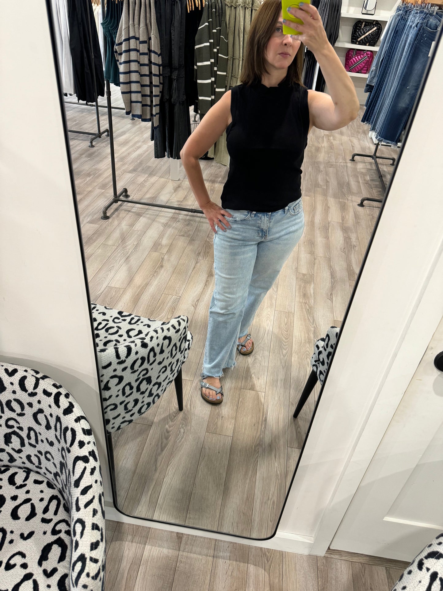 BOBI MOCK TURTLENECK SLEEVELESS TOP BLACK