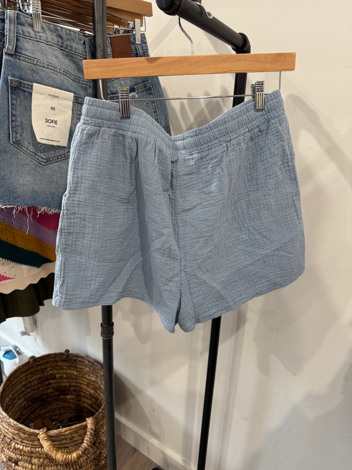 BOBI TIE WAIST SHORT WATER BLUE