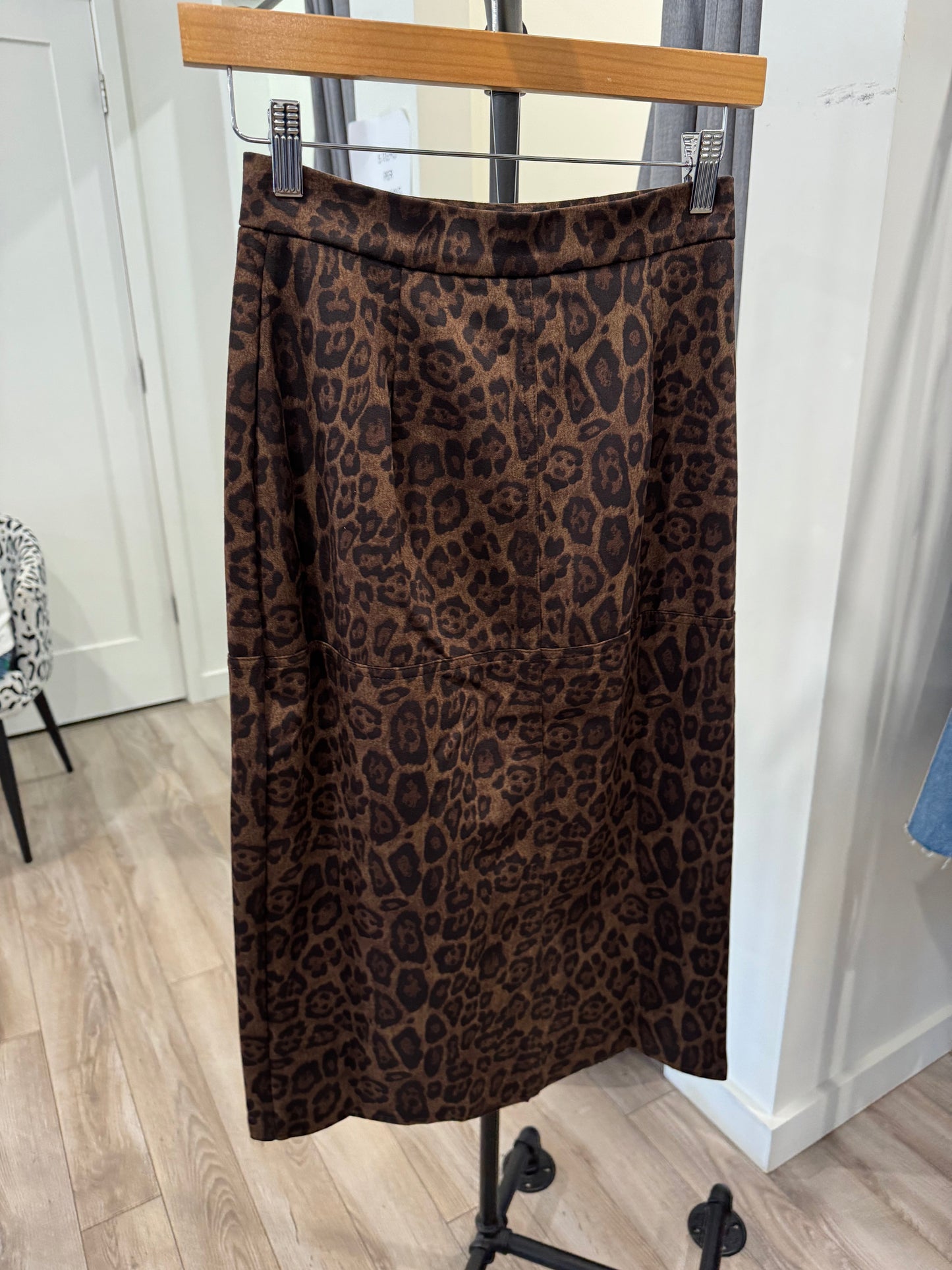 THML CHEETAH SUEDE SKIRT