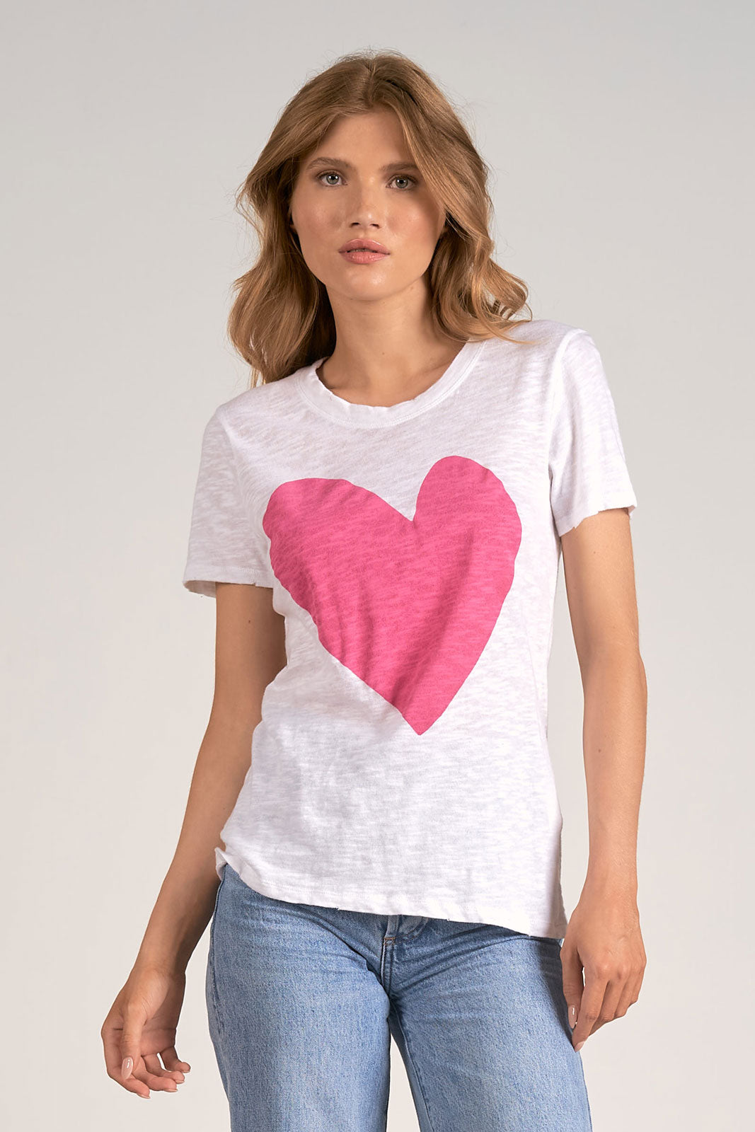 ELAN WHITE WITH PINK HEART TEE FINAL SALE