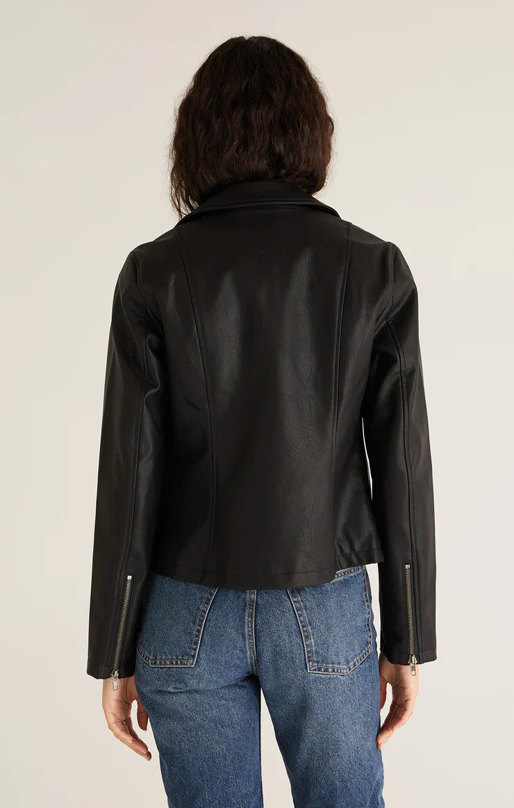 Z SUPPLY TRINA FAUX LEATHER MOTO JACKET