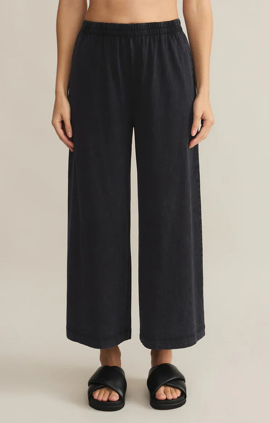Z SUPPLY SCOUT JERSEY FLARE PANT WASHED BLACK