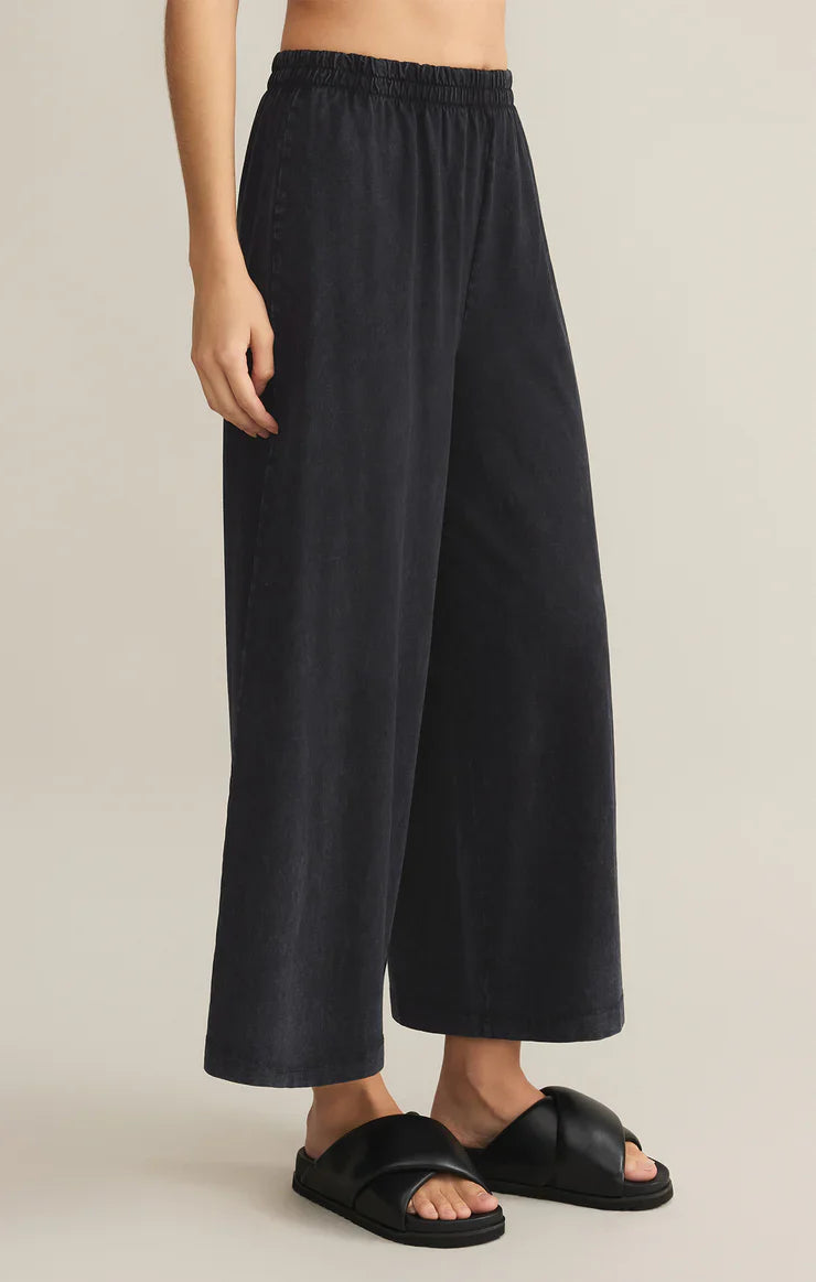 Z SUPPLY SCOUT JERSEY FLARE PANT WASHED BLACK