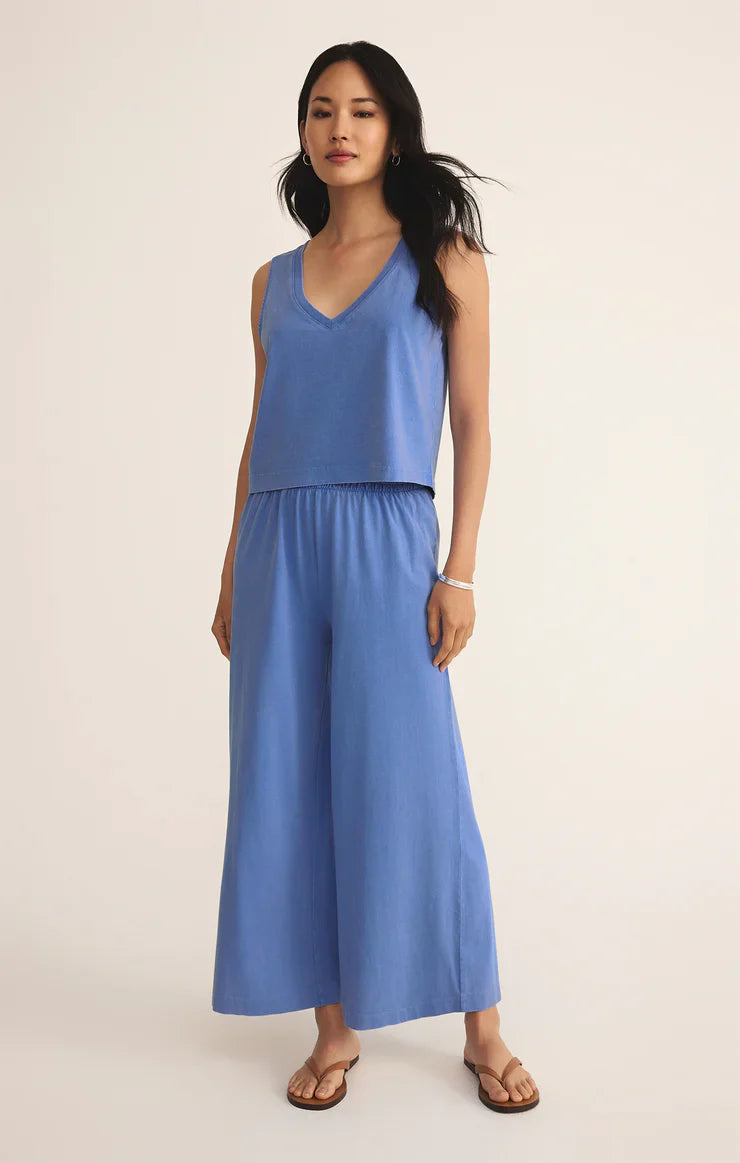 Z SUPPLY SCOUT JERSEY FLARE PANT BAY BLUE