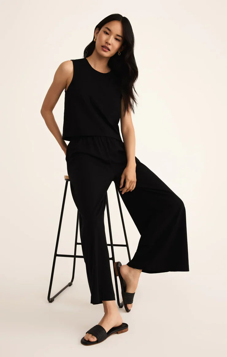 Z SUPPLY SCOUT JERSEY FLARE PANT TRUE BLACK
