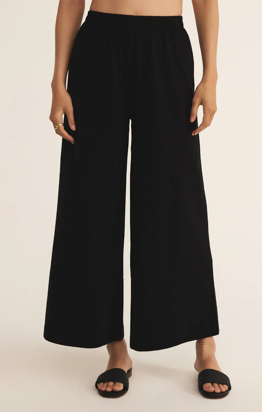 Z SUPPLY SCOUT JERSEY FLARE PANT TRUE BLACK