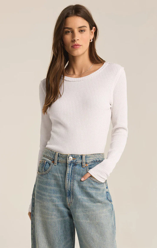 Z SUPPLY ARLET THERMAL TOP WHITE