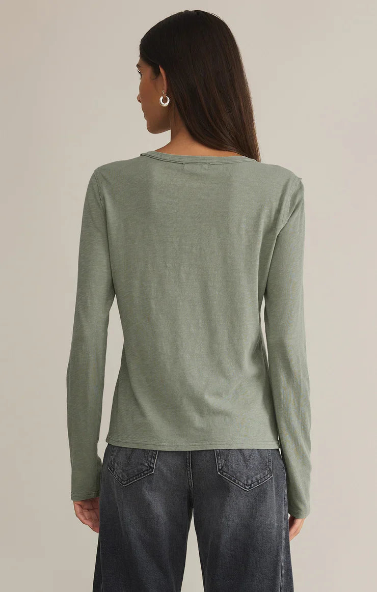 Z SUPPLY ARLET SLUB TOP SAGE GREEN
