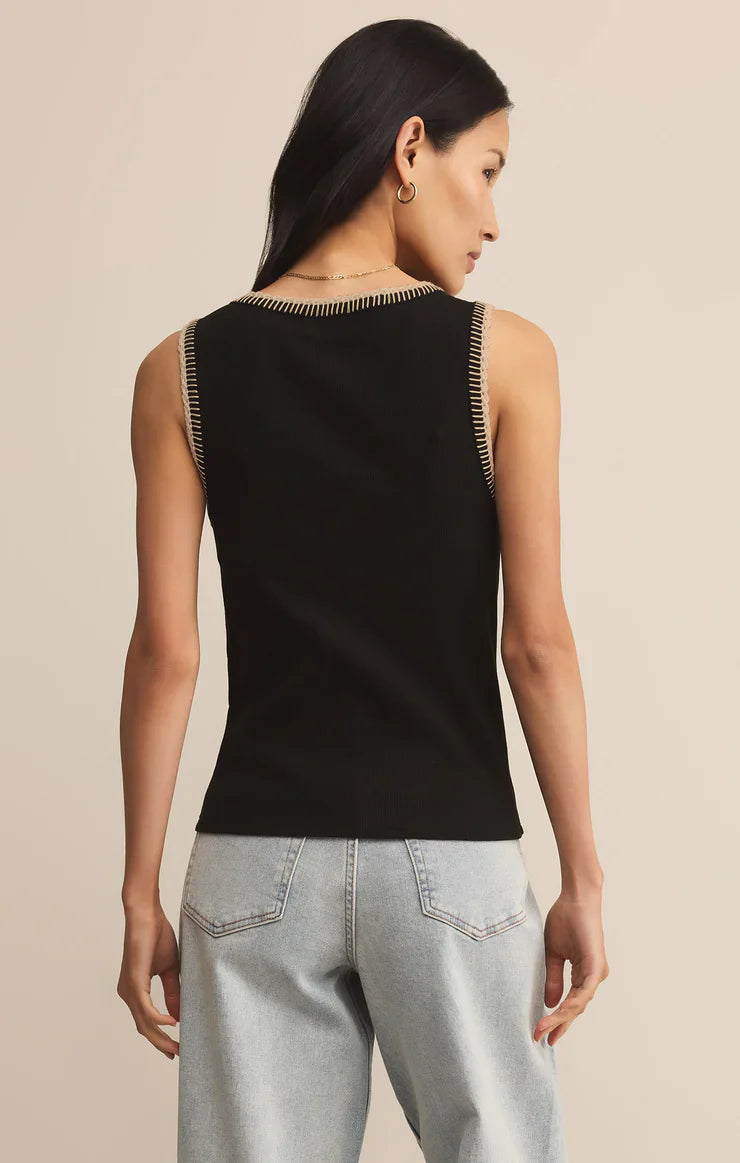 Z SUPPLY SOCIAL WHIPSTITCH TANK BLACK