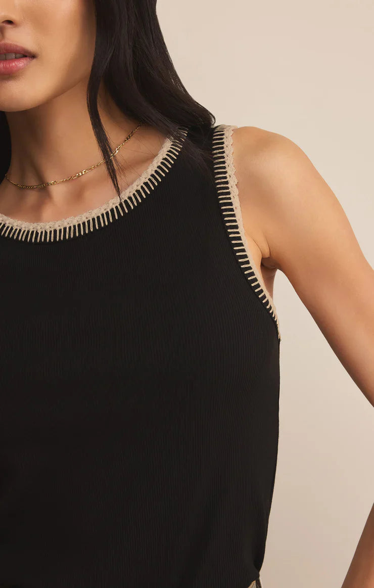 Z SUPPLY SOCIAL WHIPSTITCH TANK BLACK