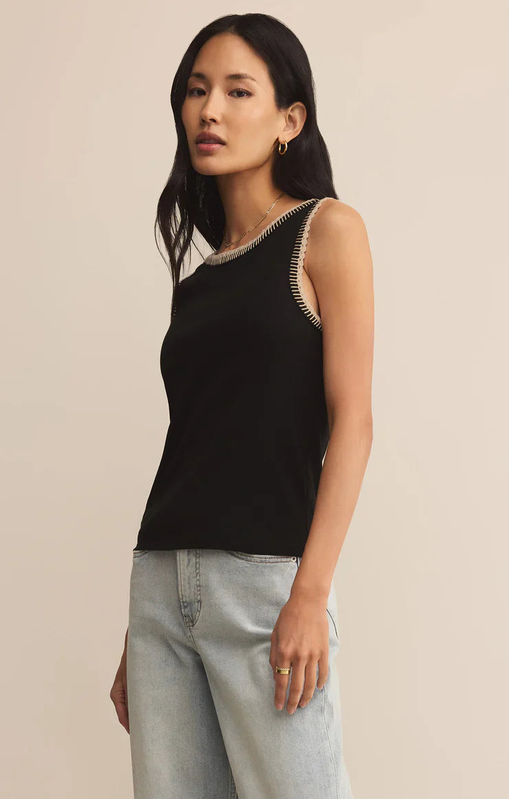 Z SUPPLY SOCIAL WHIPSTITCH TANK BLACK