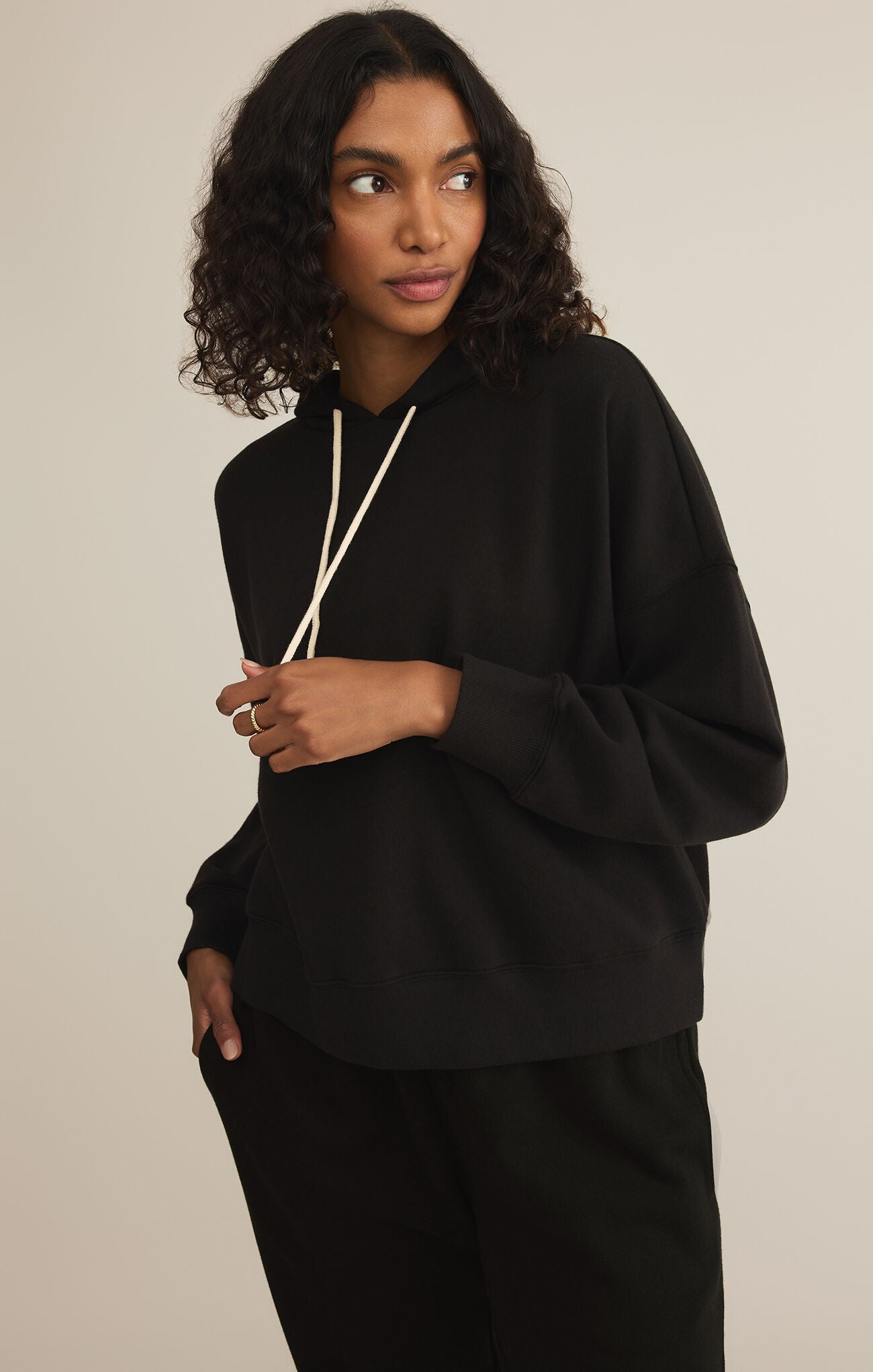 Z SUPPLY INFIELD HOODIE BLACK
