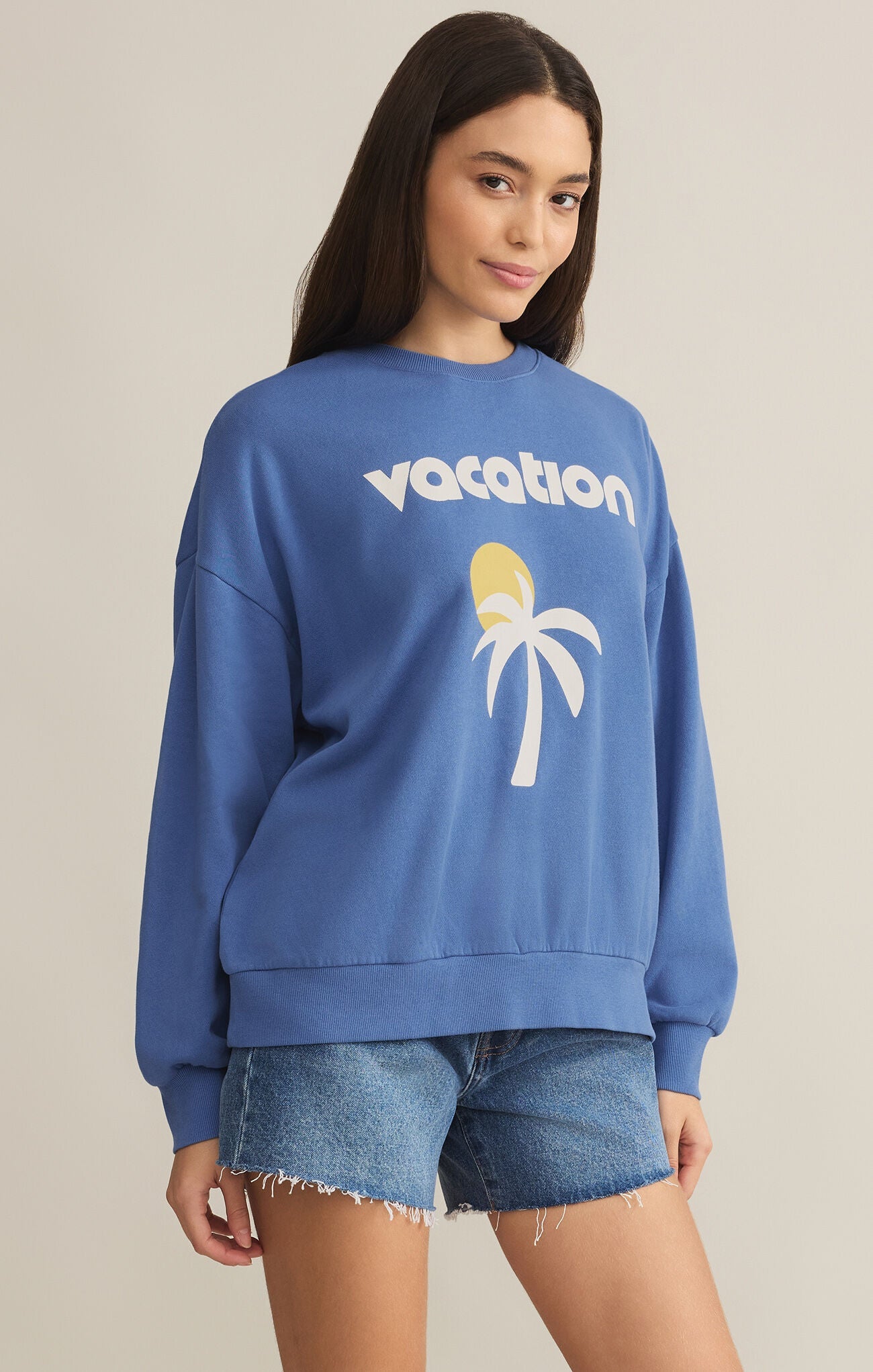 Z SUPPLY VACATION SUNDAY SWEATSHIRT RIVIERA BLUE