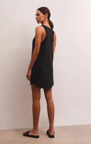 Z SUPPLY EASY GOING MINI DRESS WASHED WBLACK