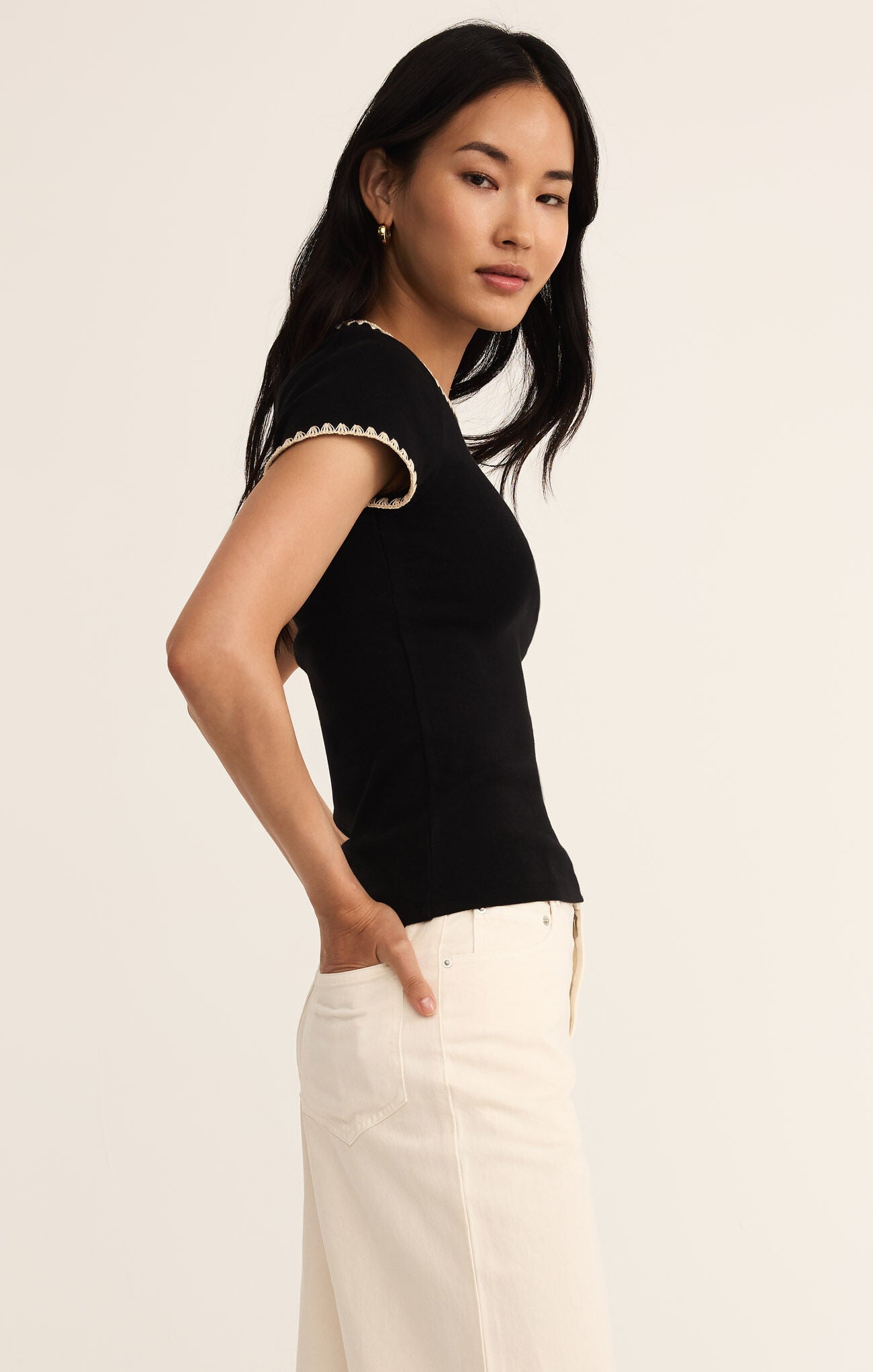 Z SUPPLY CASSIS WHIPSTITCH RIB TEE