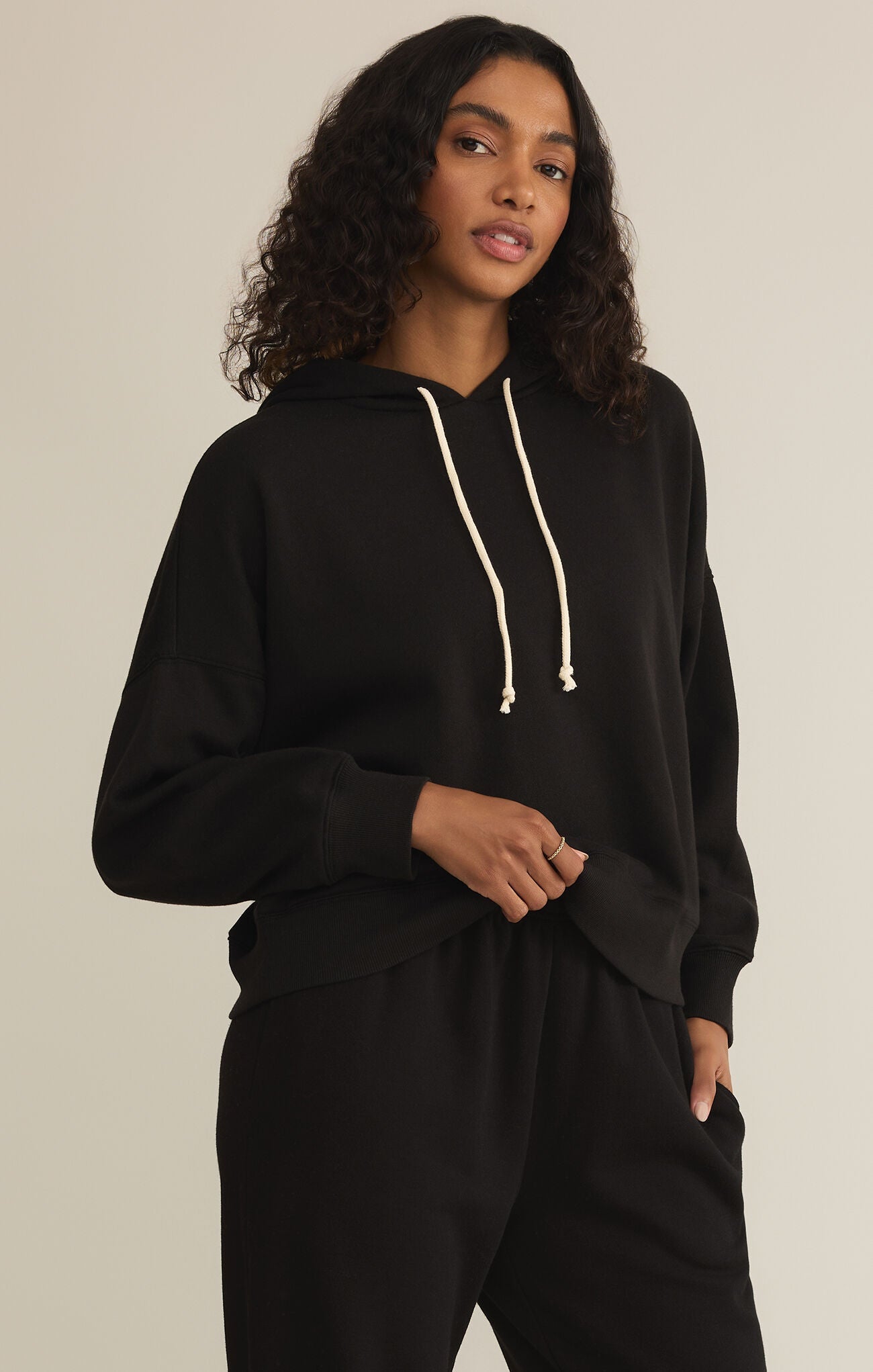 Z SUPPLY INFIELD HOODIE BLACK