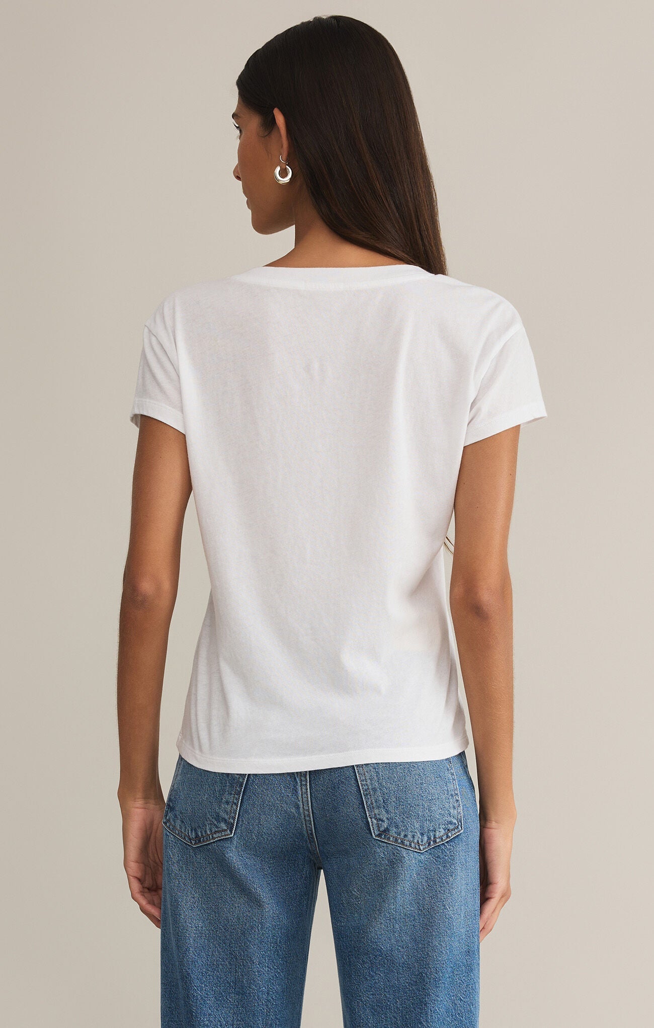 Z SUPPLY MODERN V NECK TEE WHITE