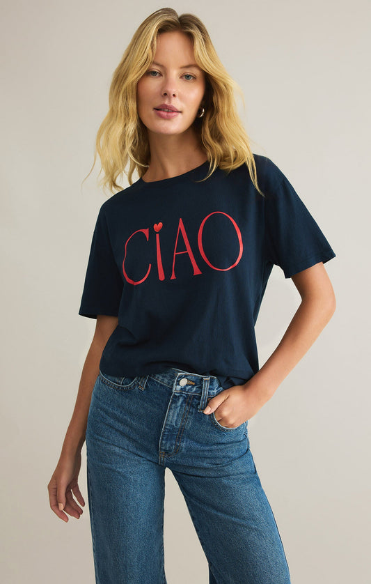 Z SUPPLY GRAPHIC CIAO BOYFRIEND TEE ECLIPSE FINAL SALE