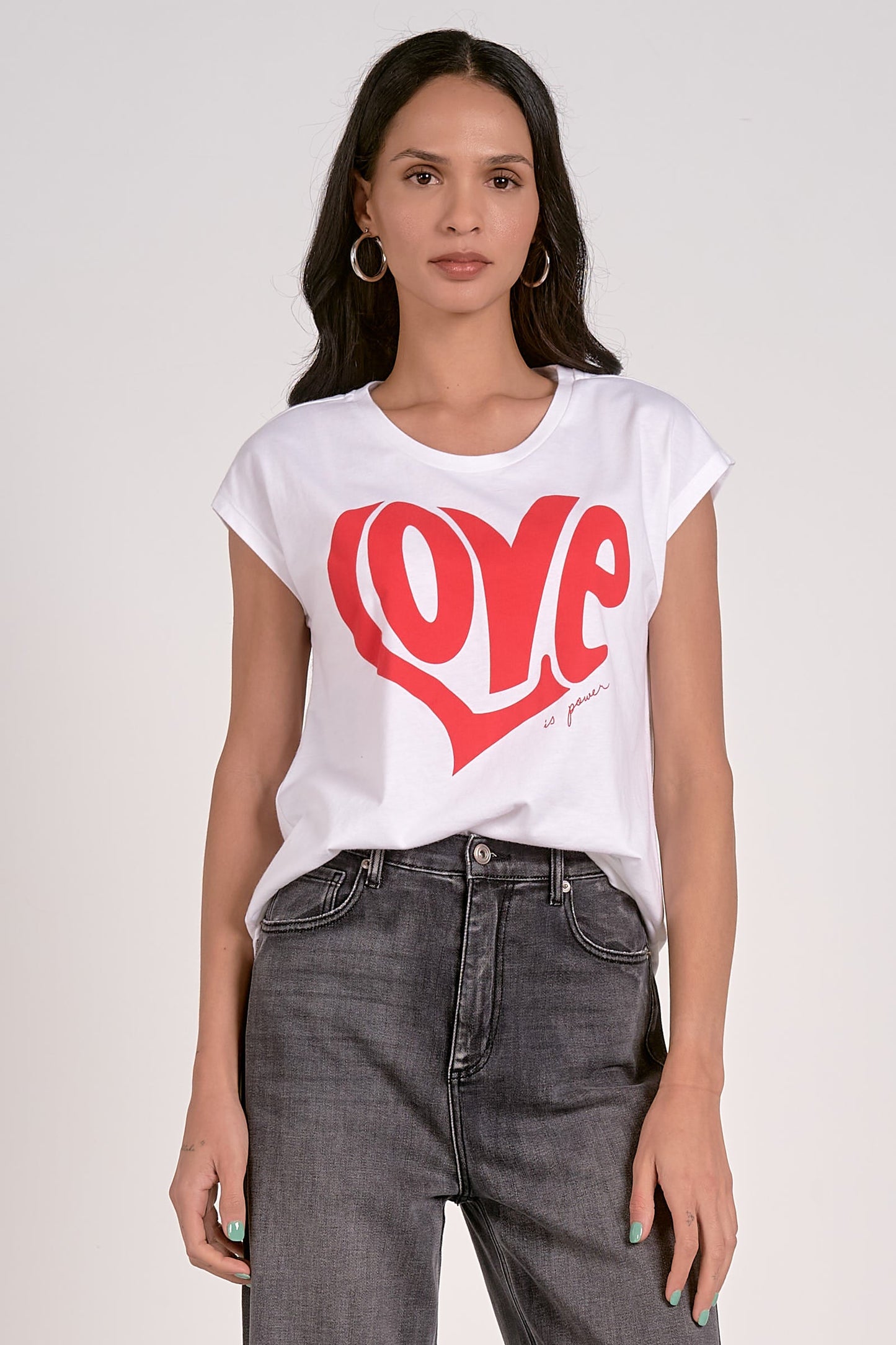 ELAN WHITE WITH RED LOVE TEE FINAL SALE