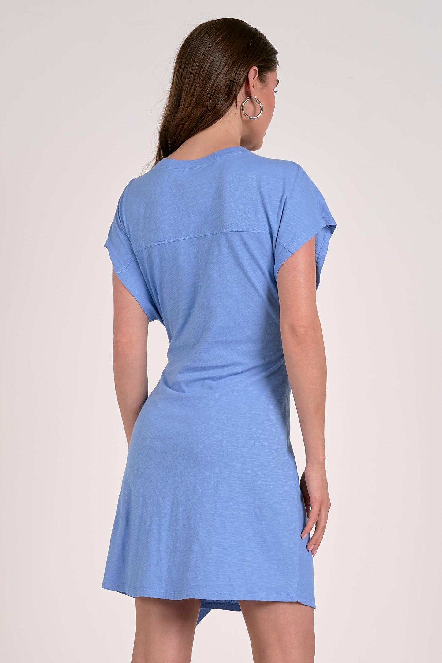 ELAN BLUE SHORT SLEEVE SIDE TIE DRESS FINAL SALE